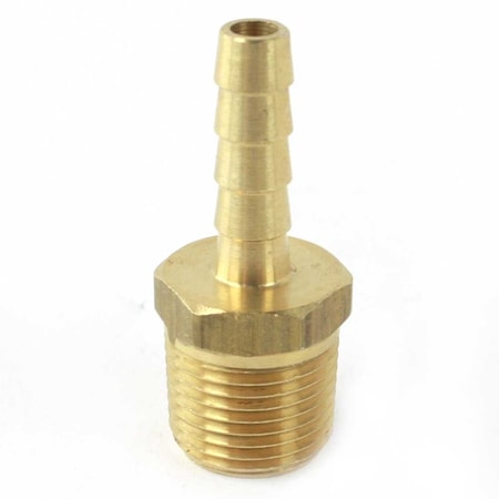Interstate Pneumatics Brass Hose Barb Fitting, Connector, 1/4 Inch Barb X 3/8 Inch NPT Male End, PK 25 FM64-25K